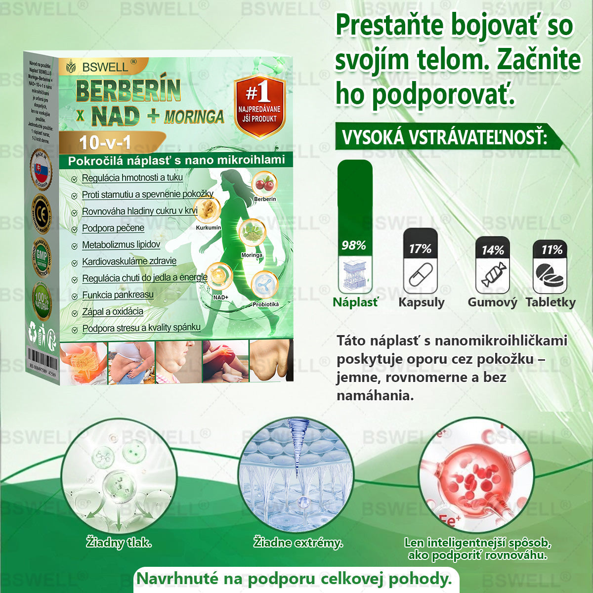 📢📢BSWELL® Nano mikronidla chudnúci náplasť (Rýchlo raz denne, viditeľné zmeny do 28 dní) ✅ Pre obezitu, kardiovaskulárne zdravie, cukrovku, spánkovú apnoe, zdravie kĺbov, problémy s kĺbmi a ďalšie