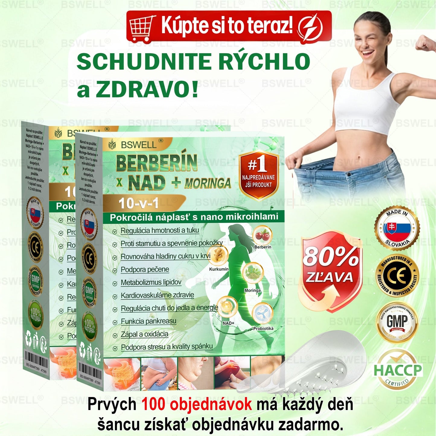 📢📢BSWELL® Nano mikronidla chudnúci náplasť (Rýchlo raz denne, viditeľné zmeny do 28 dní) ✅ Pre obezitu, kardiovaskulárne zdravie, cukrovku, spánkovú apnoe, zdravie kĺbov, problémy s kĺbmi a ďalšie